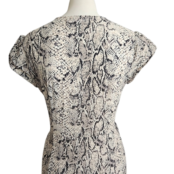 Reformation Carina Wrap Midi Rattlesnake Print Dress Size Large - Picture 6 of 11